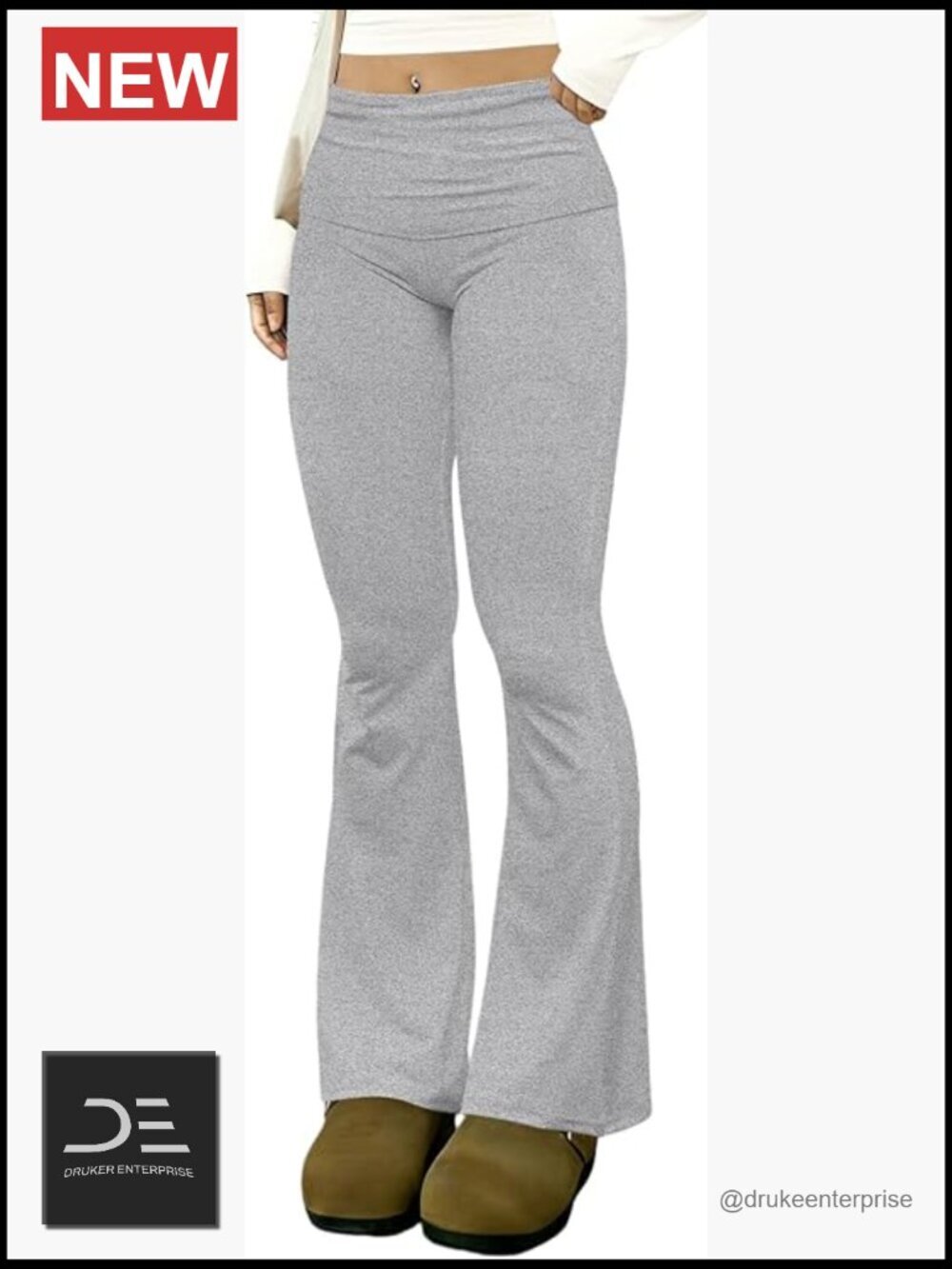 Flare Fold Over Leggings High Waist Y2k Bell Bottom Pajama Pants Wide Leg